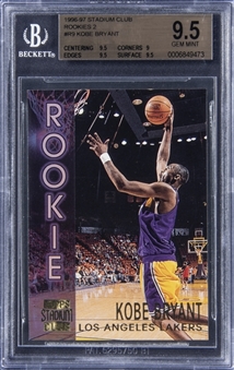1996-97 Stadium Club Rookies 2 #R9 Kobe Bryant Rookie Card - BGS GEM MINT 9.5